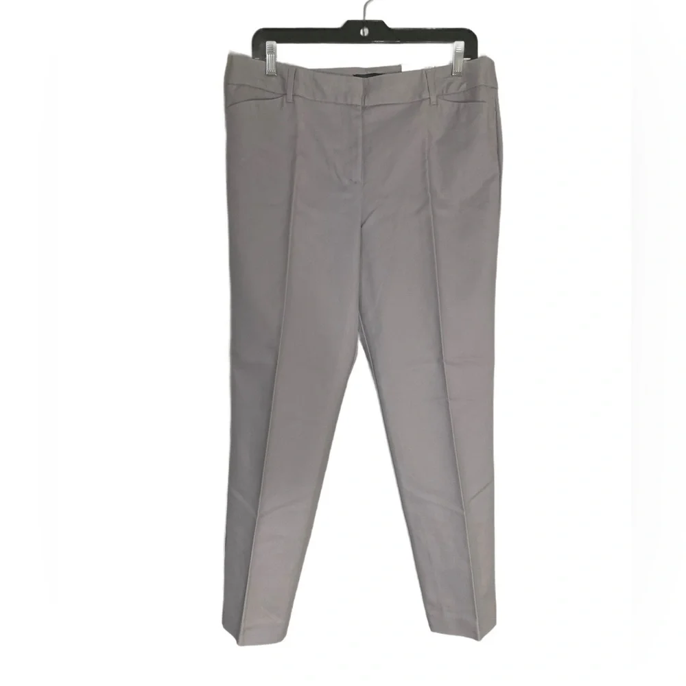 New Liz Claiborne Career Emma Ankle Pants‎ Womens Sz 8 Silver Gray